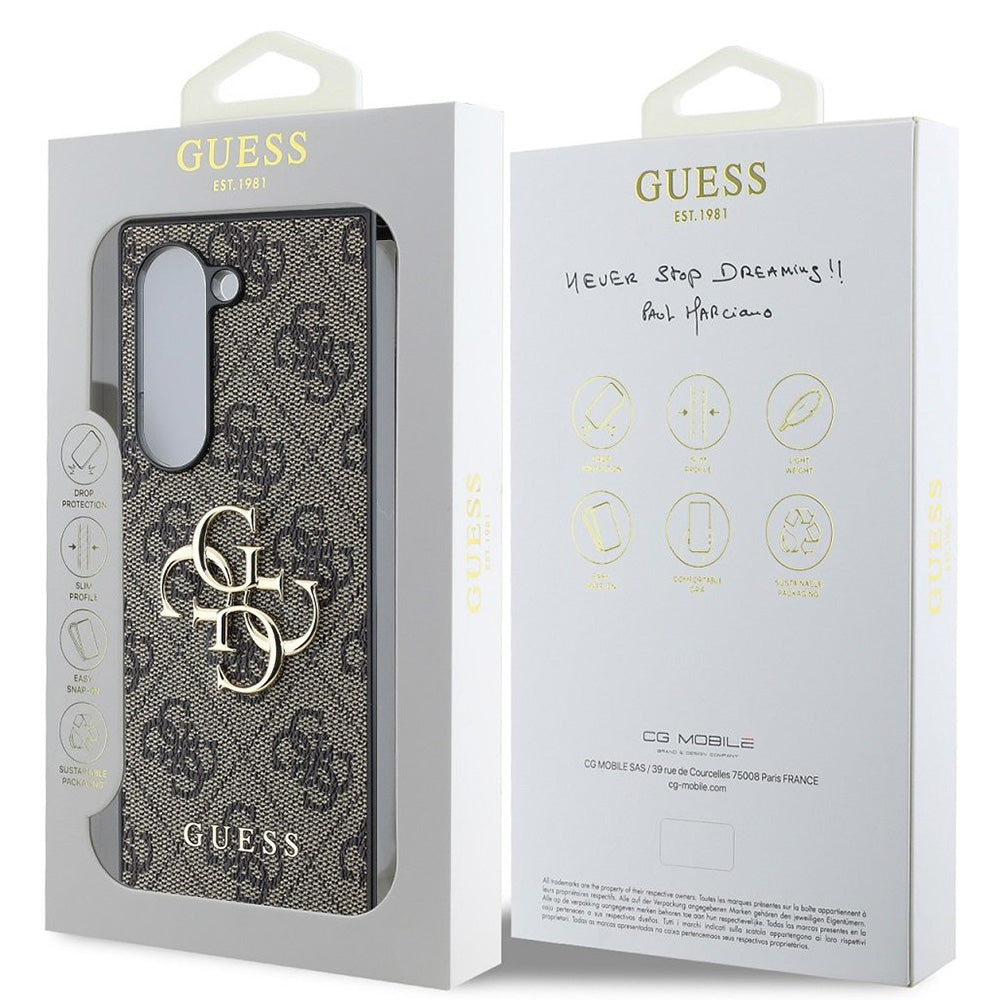 Funda para Samsung Galaxy Z Fold6 F956, Guess, 4G Metal Logo, Marrón