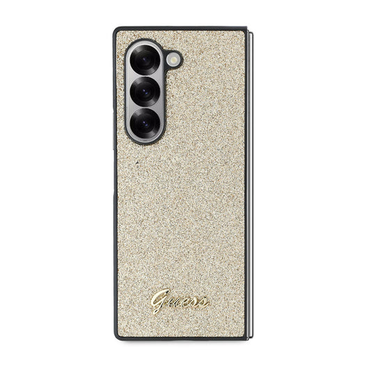 Funda para Samsung Galaxy Z Fold6 F956, Guess, Glitter Script, Dorada