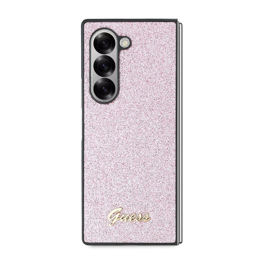 Funda para Samsung Galaxy Z Fold6 F956, Guess, Glitter Script, Rosa