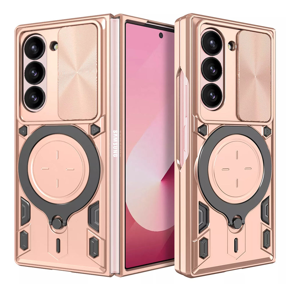 Funda para Samsung Galaxy Z Fold6 F956, Techsuit, CamGuard Pro, Rosa Dorado