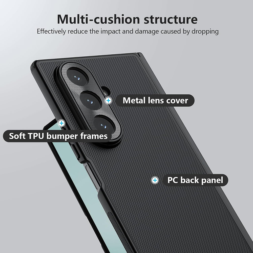 Funda para Samsung Galaxy Z Fold7 F966, Nillkin, Super Frosted Shield, Negra