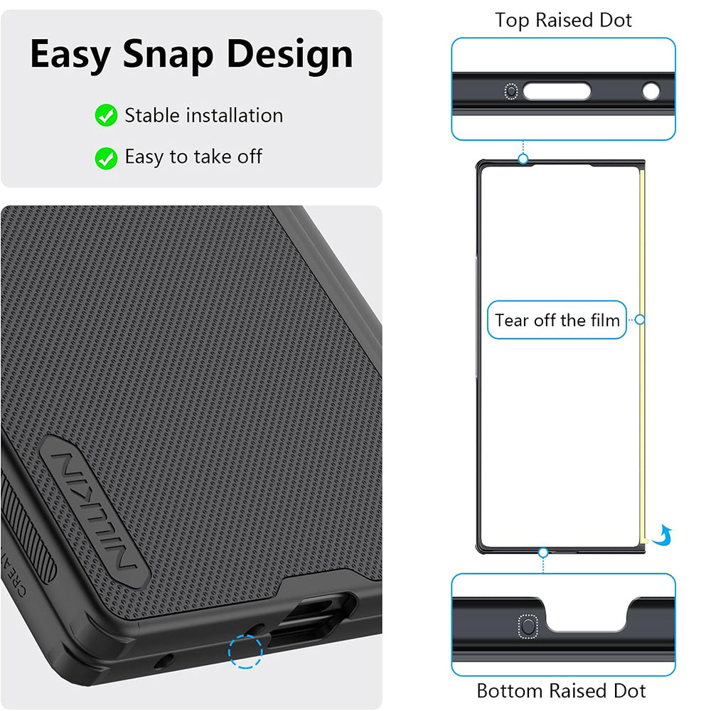 Funda para Samsung Galaxy Z Fold7 F966, Nillkin, Super Frosted Shield, Negra