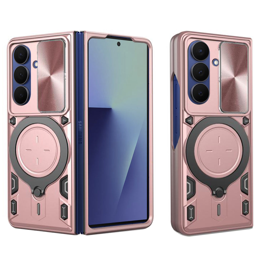 Funda para Samsung Galaxy Z Fold7 F966, Techsuit, CamGuard Pro, Rosa Dorado