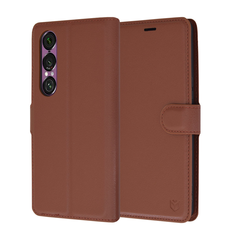 Funda para Sony Xperia 1 VI, Techsuit, Leather Folio, Marrón