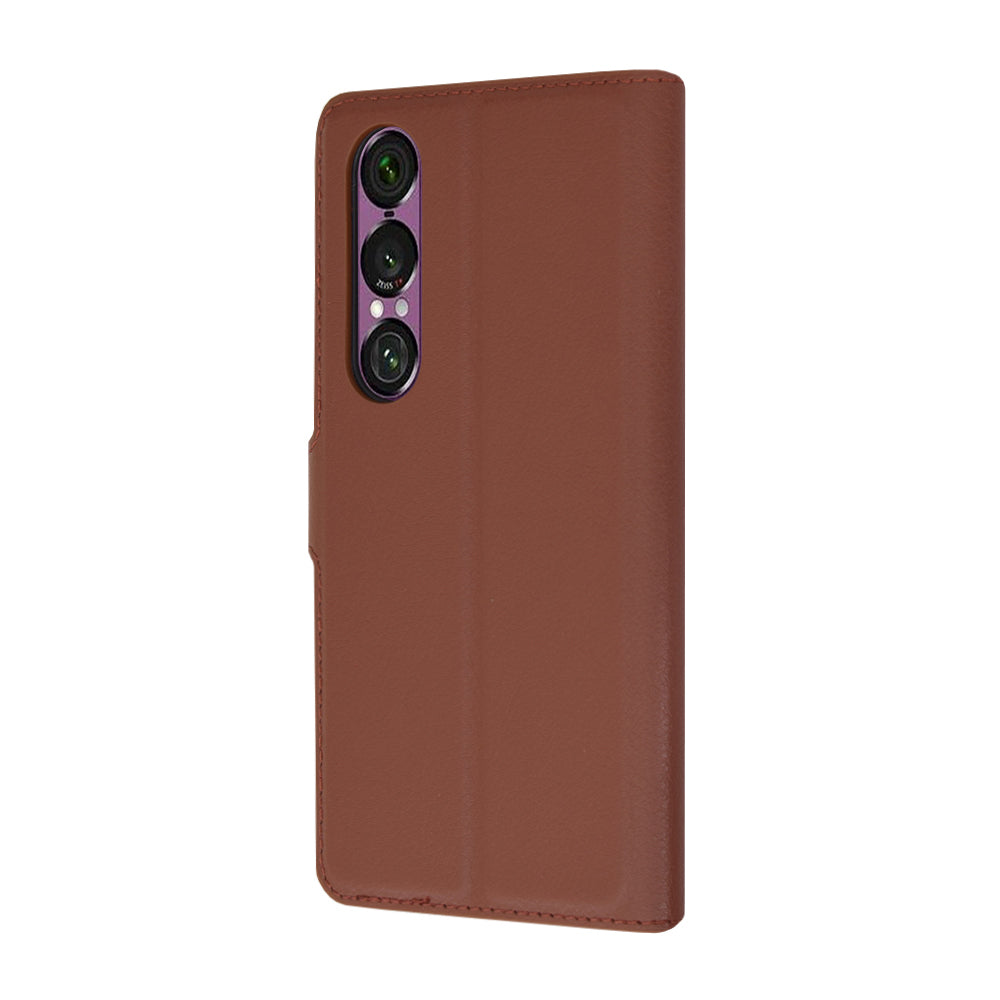 Funda para Sony Xperia 1 VI, Techsuit, Leather Folio, Marrón
