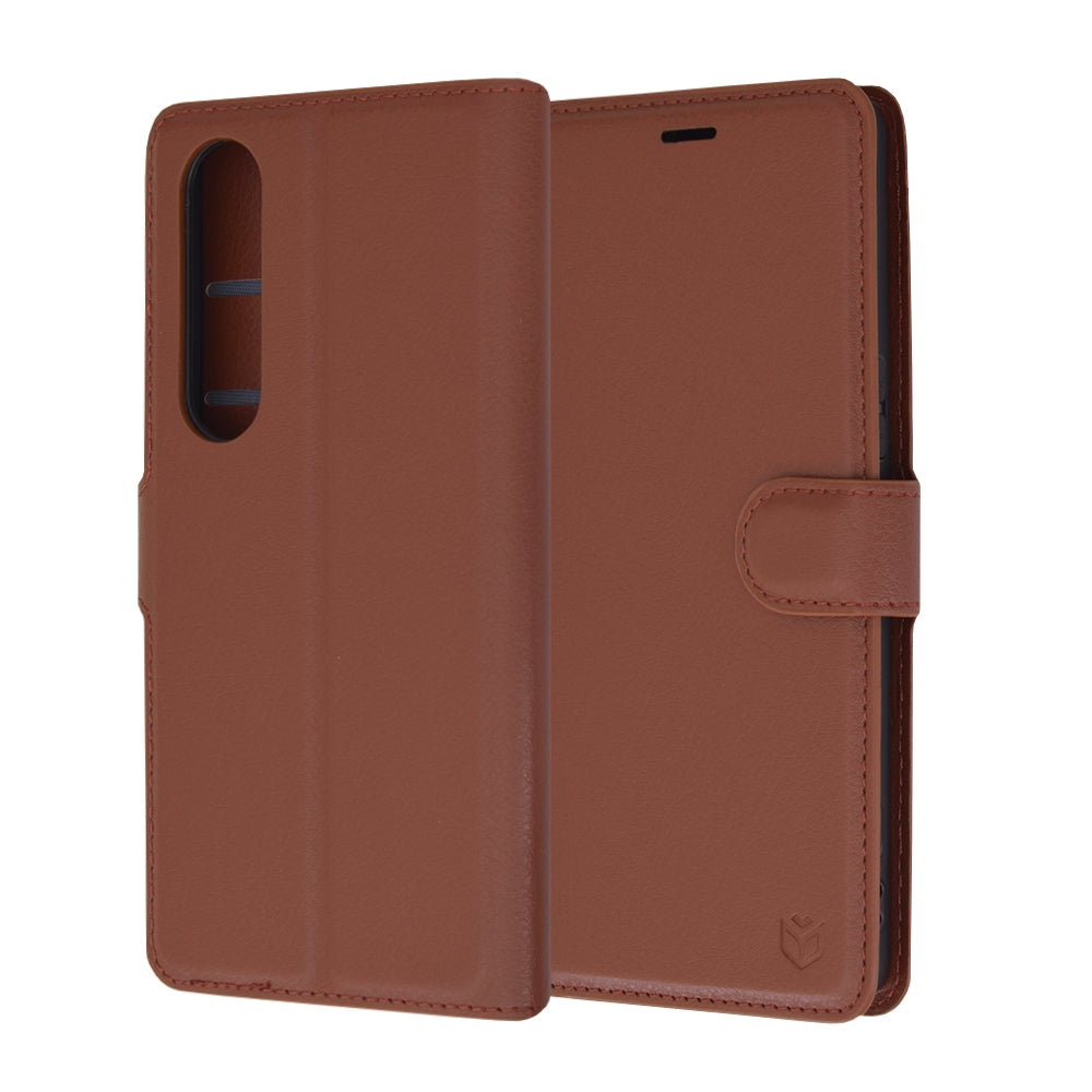 Funda para Sony Xperia 1 VI, Techsuit, Leather Folio, Marrón