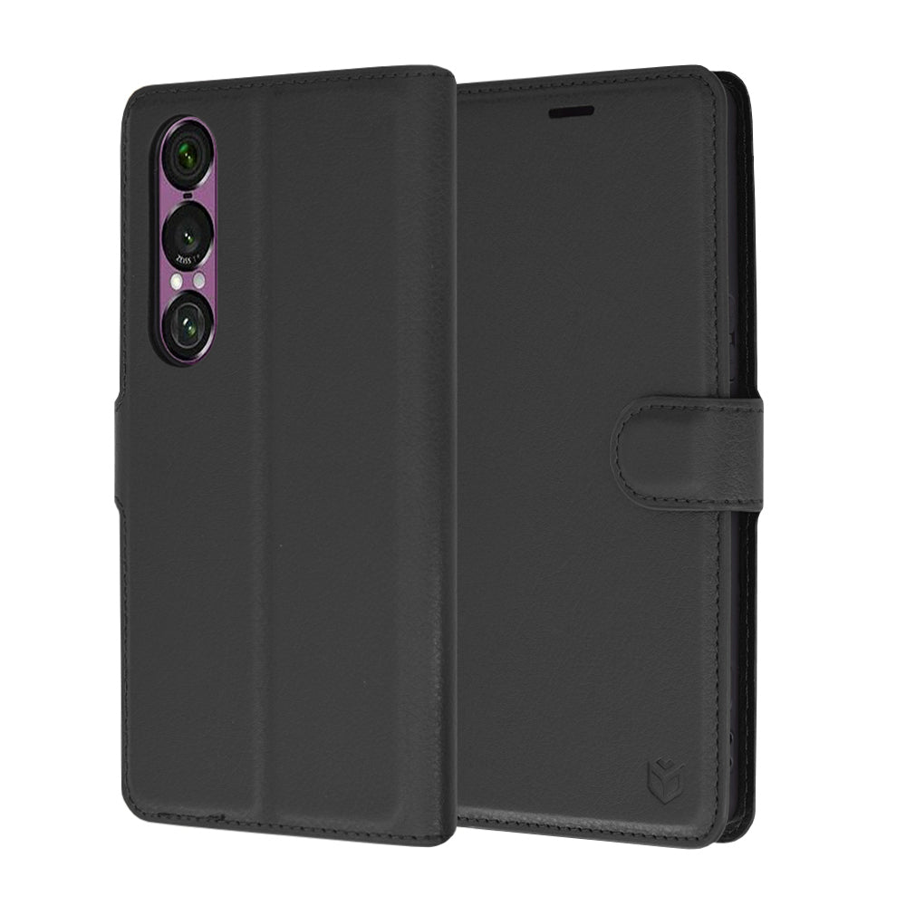Funda para Sony Xperia 1 VI, Techsuit, Leather Folio, Negra