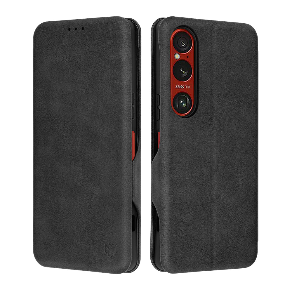 Funda para Sony Xperia 1 VI, Techsuit, Safe Wallet Plus, Negra