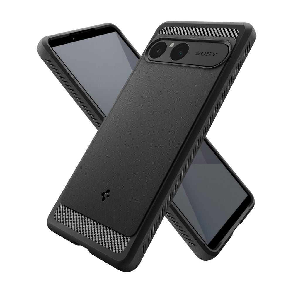Funda para Sony Xperia 10 VII, Spigen, Rugged Armor, Negra ACS09592