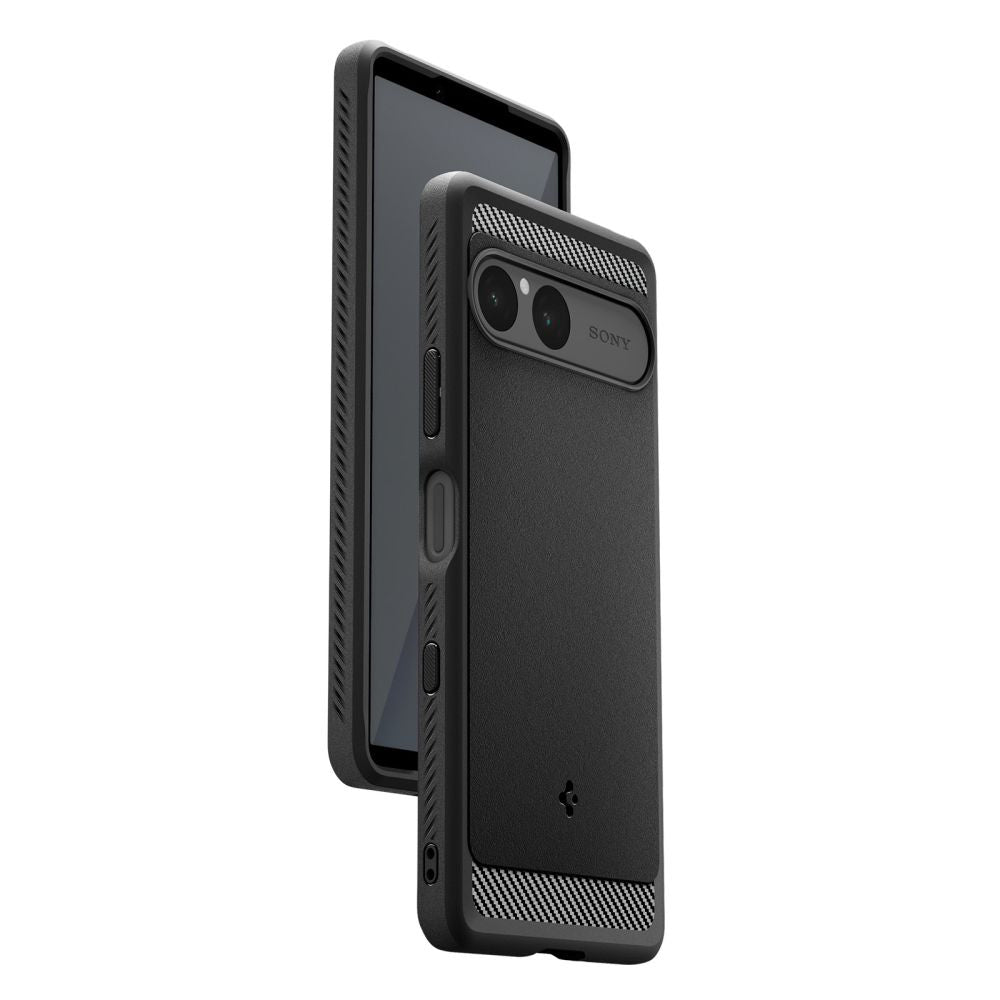 Funda para Sony Xperia 10 VII, Spigen, Rugged Armor, Negra ACS09592