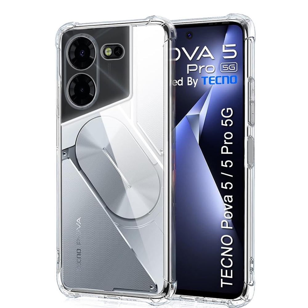 Funda para Tecno Pova 5 Pro, Techsuit, Antigolpes Transparente, Transparente