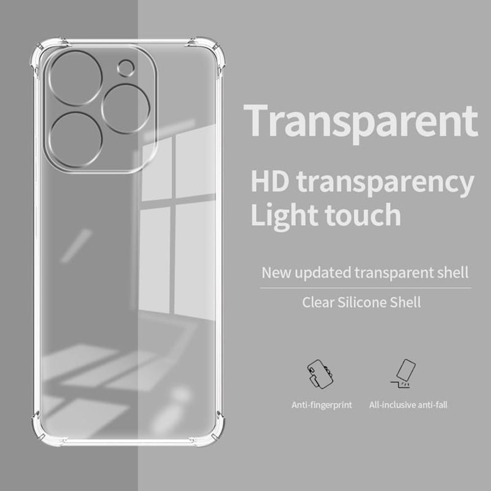 Funda para Tecno Spark 20 Pro, Techsuit, Antichoque Transparente, Transparente