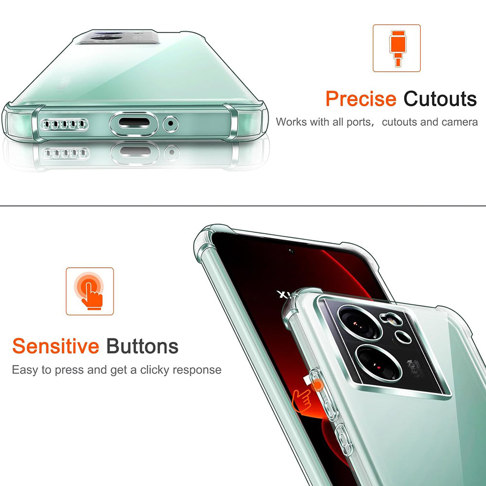 Funda para Xiaomi 13T Pro / 13T, Techsuit, Transparente a prueba de golpes