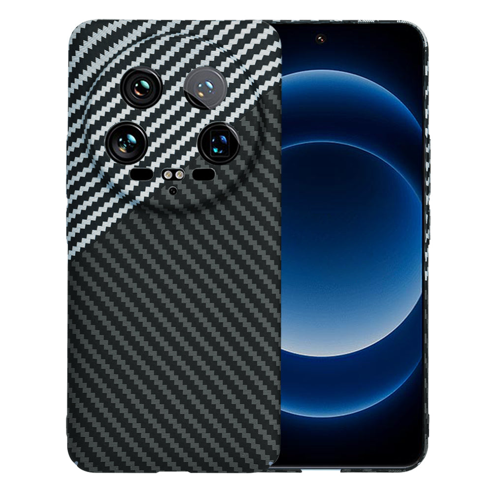 Funda para Xiaomi 14 Ultra, Techsuit, Carbonite FiberShell, Negra Gris