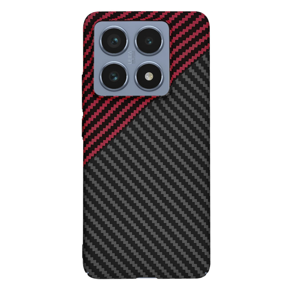 Funda para Xiaomi 14T Pro, Techsuit, Carbonite FiberShell, Negra Roja