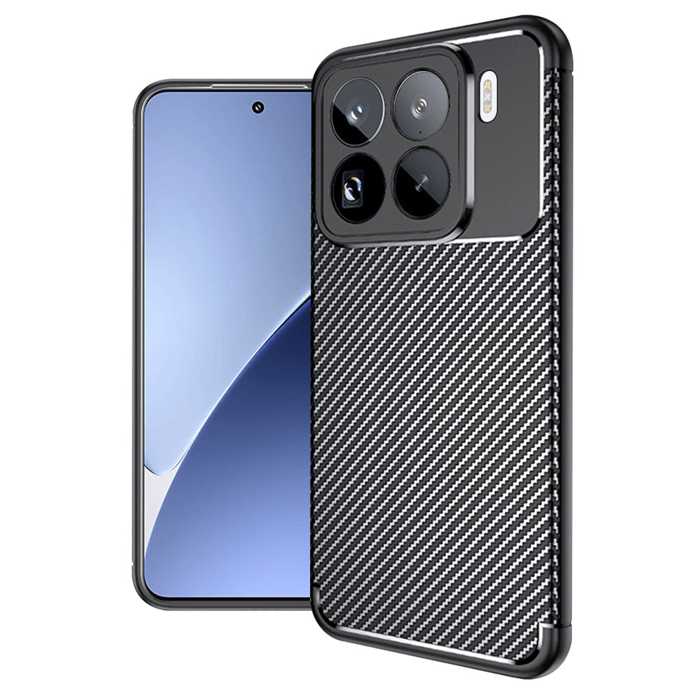 Funda para Xiaomi 15 Pro, Techsuit, Fibra de Carbon, Negra