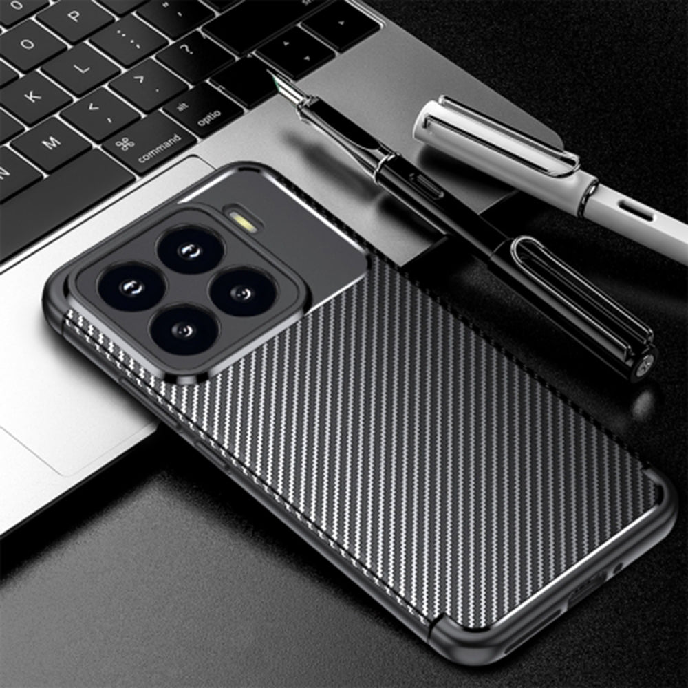 Funda para Xiaomi 15 Pro, Techsuit, Fibra de Carbon, Negra