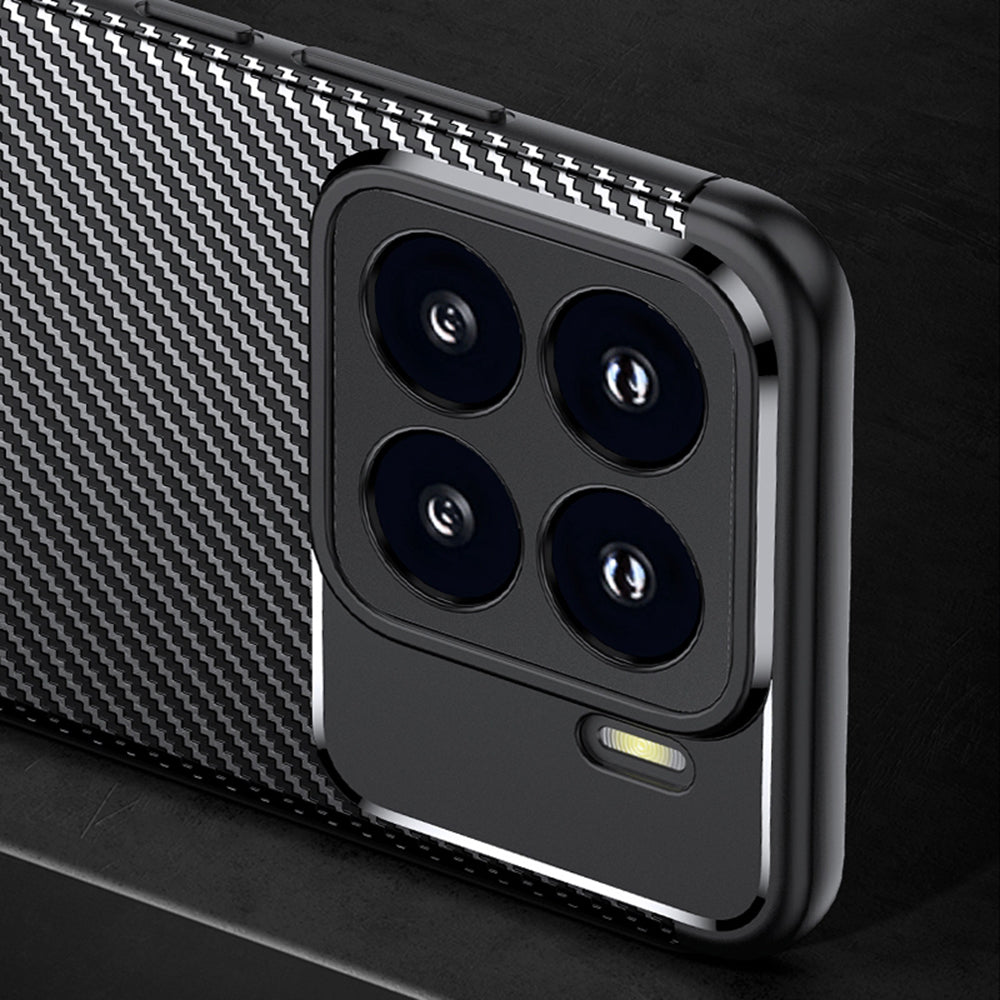 Funda para Xiaomi 15 Pro, Techsuit, Fibra de Carbon, Negra