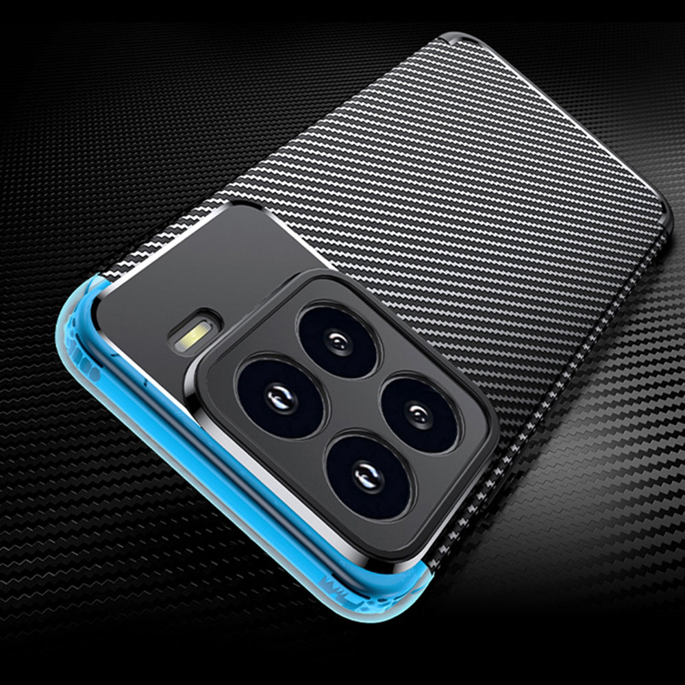 Funda para Xiaomi 15 Pro, Techsuit, Fibra de Carbon, Negra