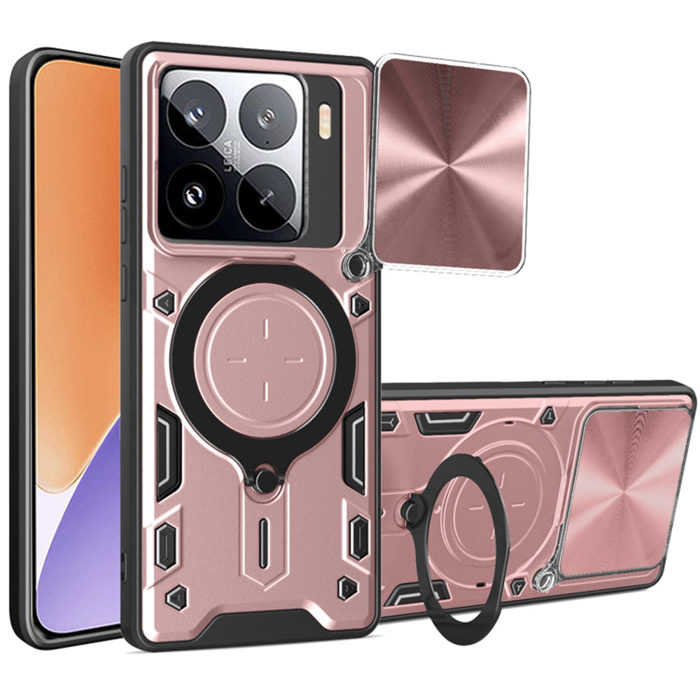 Funda para Xiaomi 15, Techsuit, CamGuard Pro, Rosa Dorado