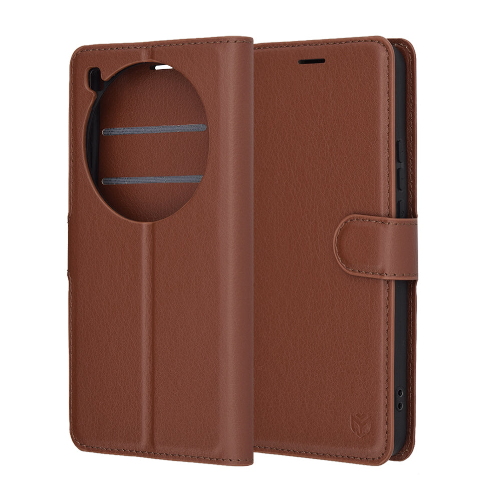 Funda para Xiaomi 15 Ultra, Techsuit, Leather Folio, Marrón
