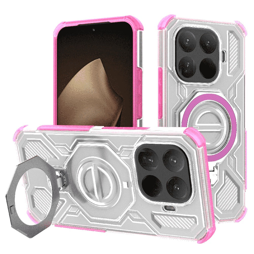Funda para Xiaomi 15T Pro, Techsuit, Carbon Shield Pro, Rosa.