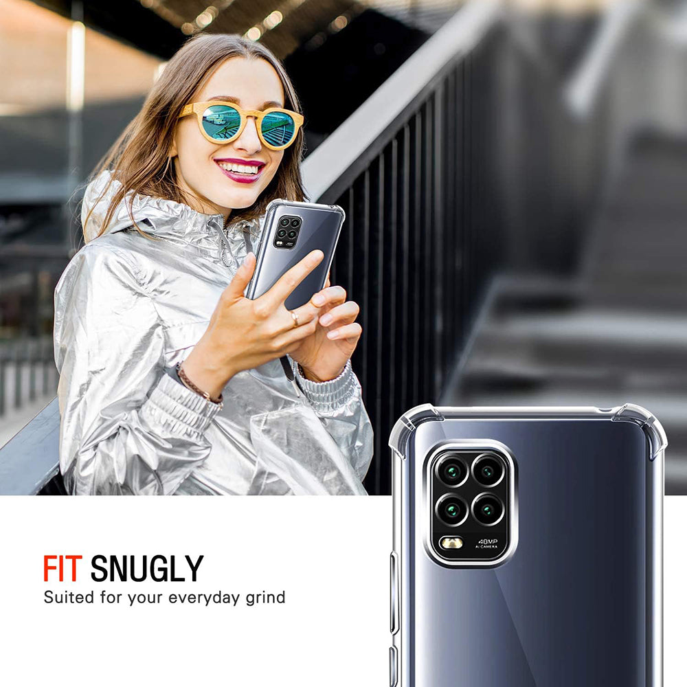 Funda para Xiaomi Mi 10 Lite 5G, Techsuit, Antigolpes Transparente, Transparente