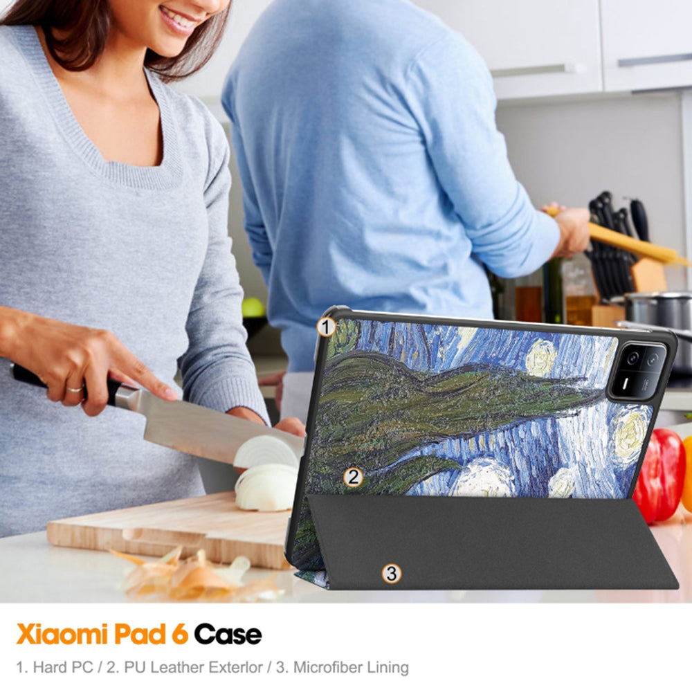 Funda para Xiaomi Pad 6 / 6 Pro, Techsuit, FoldPro Starry Night, Multicolor