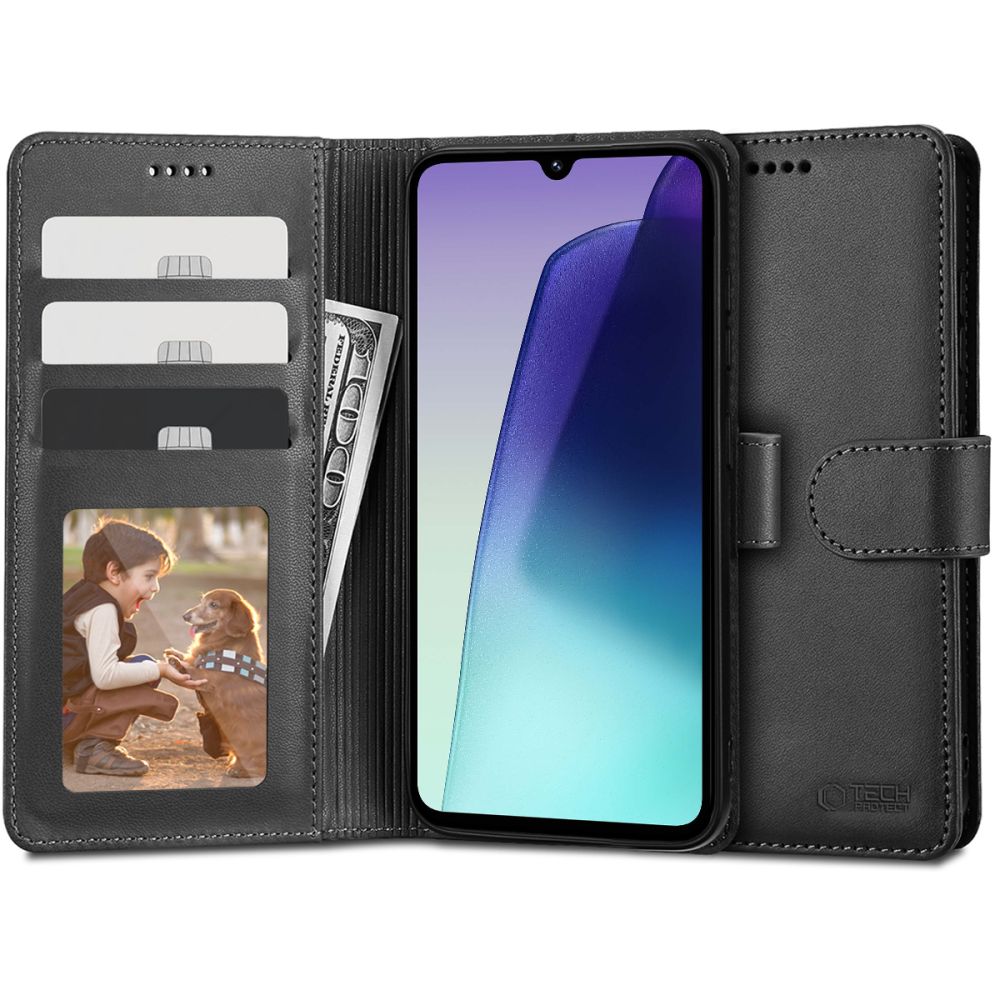 Funda para Xiaomi Poco C75 5G / C75 / Redmi 14C, Tech-Protect, Wallet, Negra