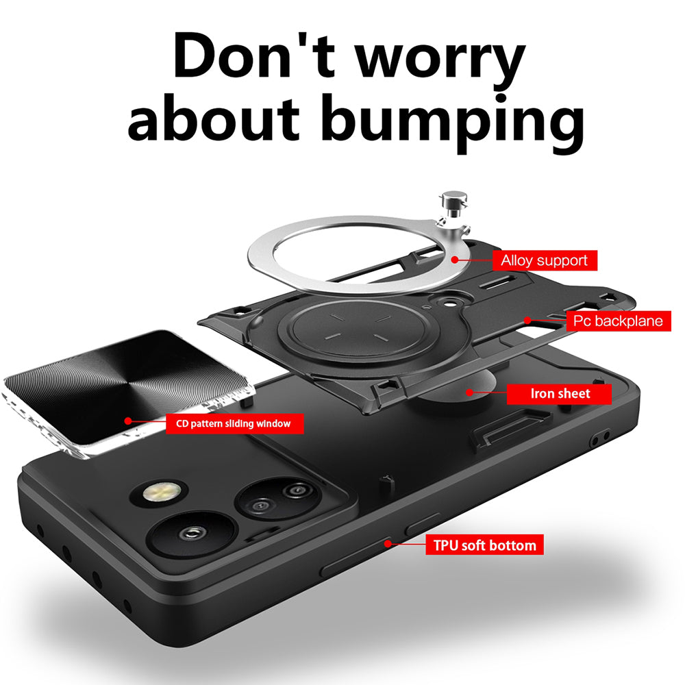 Funda para Xiaomi Poco C65 / Redmi 13C, Techsuit, CamGuard Pro, Negra