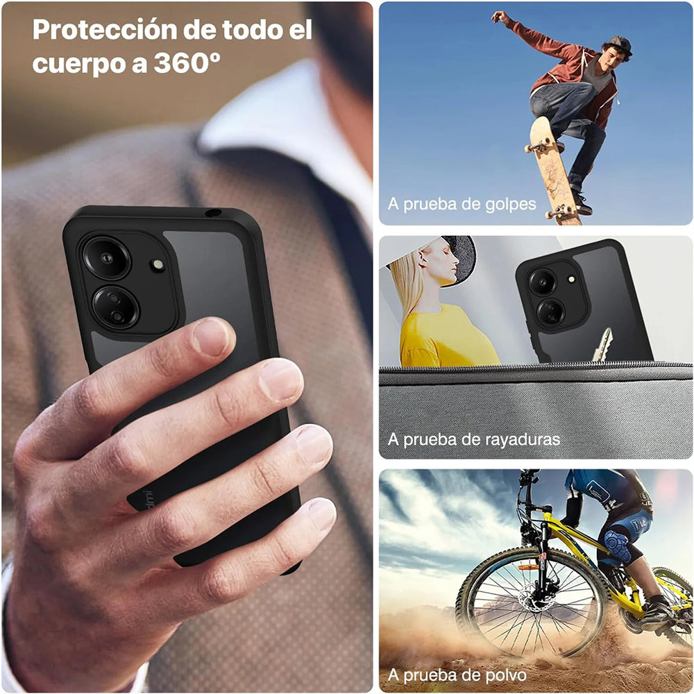 Funda para Xiaomi Poco C65 / Redmi 13C, Techsuit, ColorVerse 360, Negra