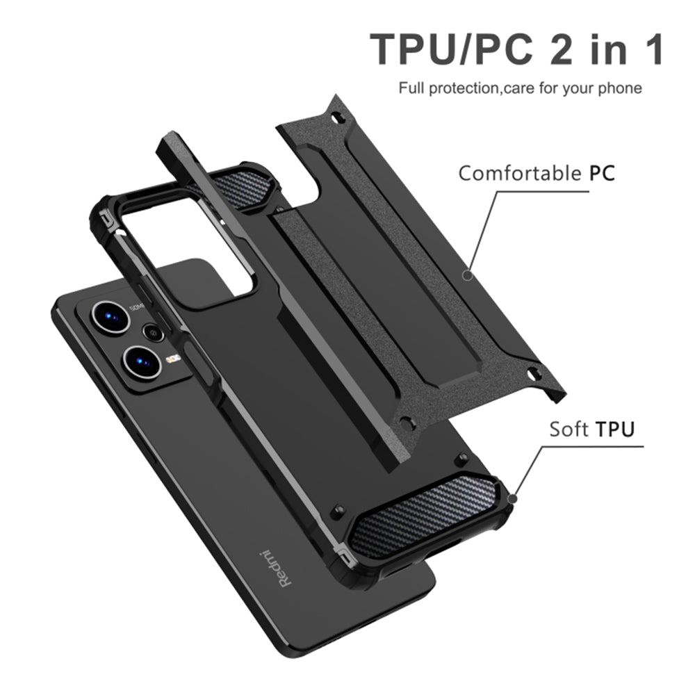 Funda para Xiaomi Poco C65 / Redmi 13C, Techsuit, Hybrid Armor, Negra