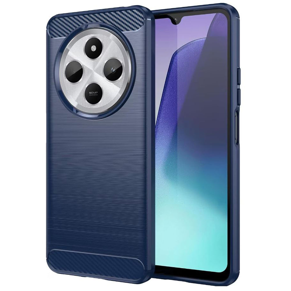 Funda para Xiaomi Poco C75 / Redmi 14C, Techsuit, Carbono, Azul