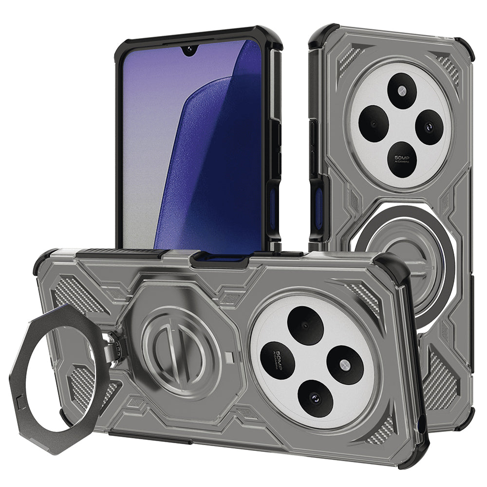 Funda para Xiaomi Poco C75 / Redmi 14C, Techsuit, Carbon Shield Pro, Ahumado