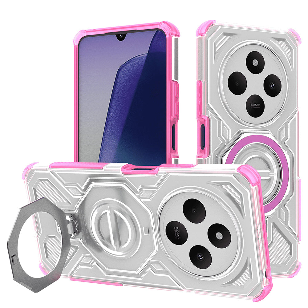 Funda para Xiaomi Poco C75 / Redmi 14C, Techsuit, Carbon Shield Pro, Rosa