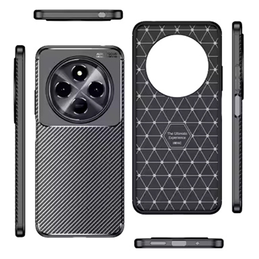 Funda para Xiaomi Poco C75 / Redmi 14C, Techsuit, Fibra de Carbon, Negra