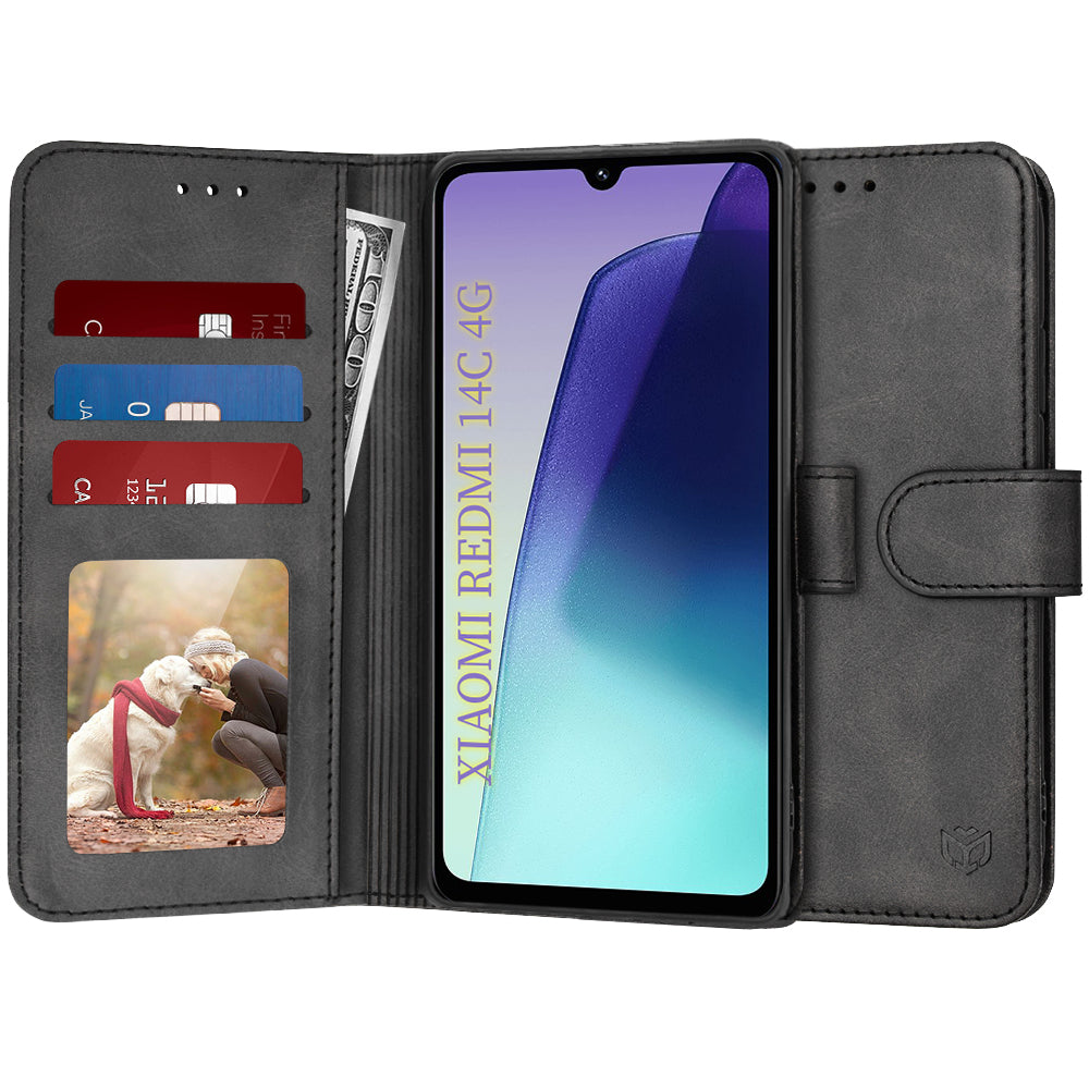 Funda para Xiaomi Poco C75 / Redmi 14C, Techsuit, Diary Book, Negra