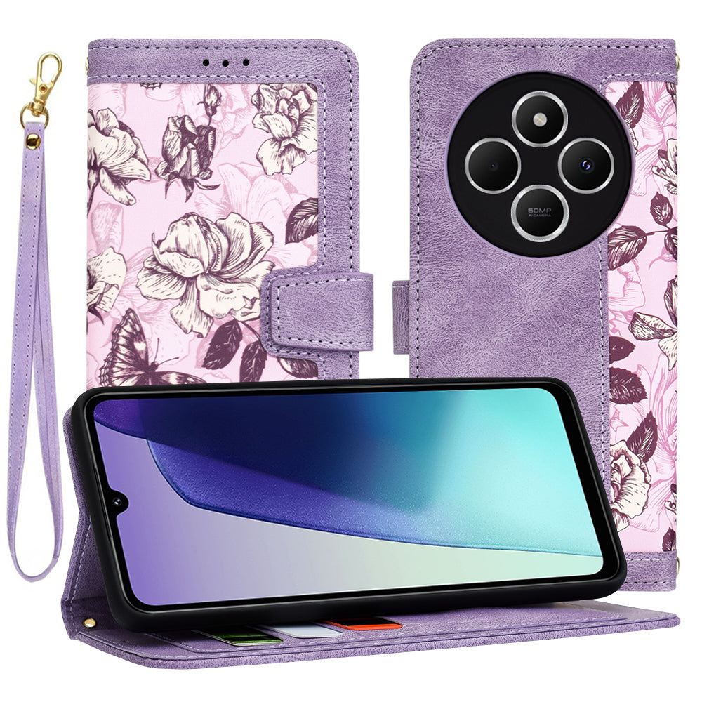 Funda para Xiaomi Poco C75 / Redmi 14C, Techsuit, FlipCraft, Morado