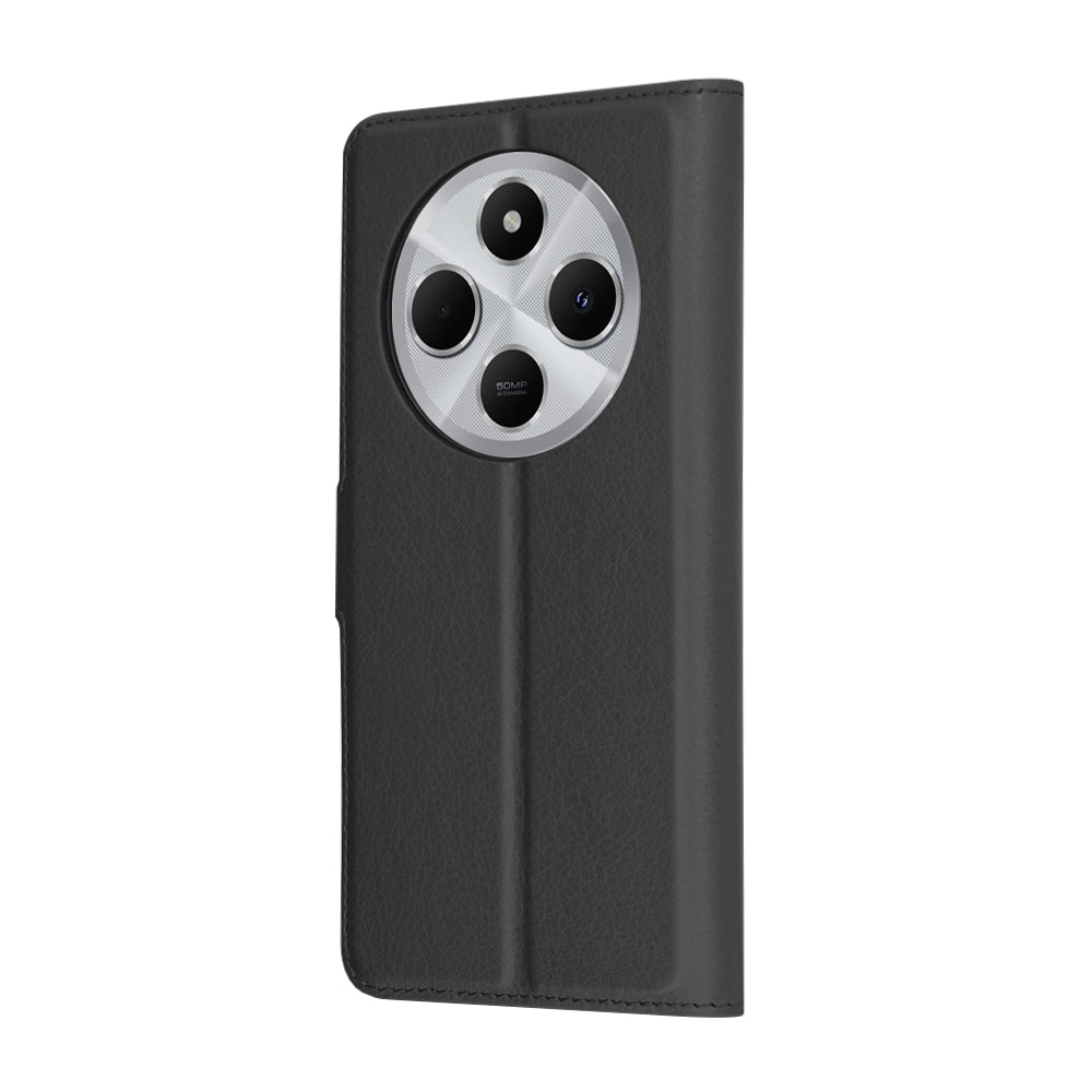 Funda para Xiaomi Poco C75 / Redmi 14C, Techsuit, Folio de cuero, Negra