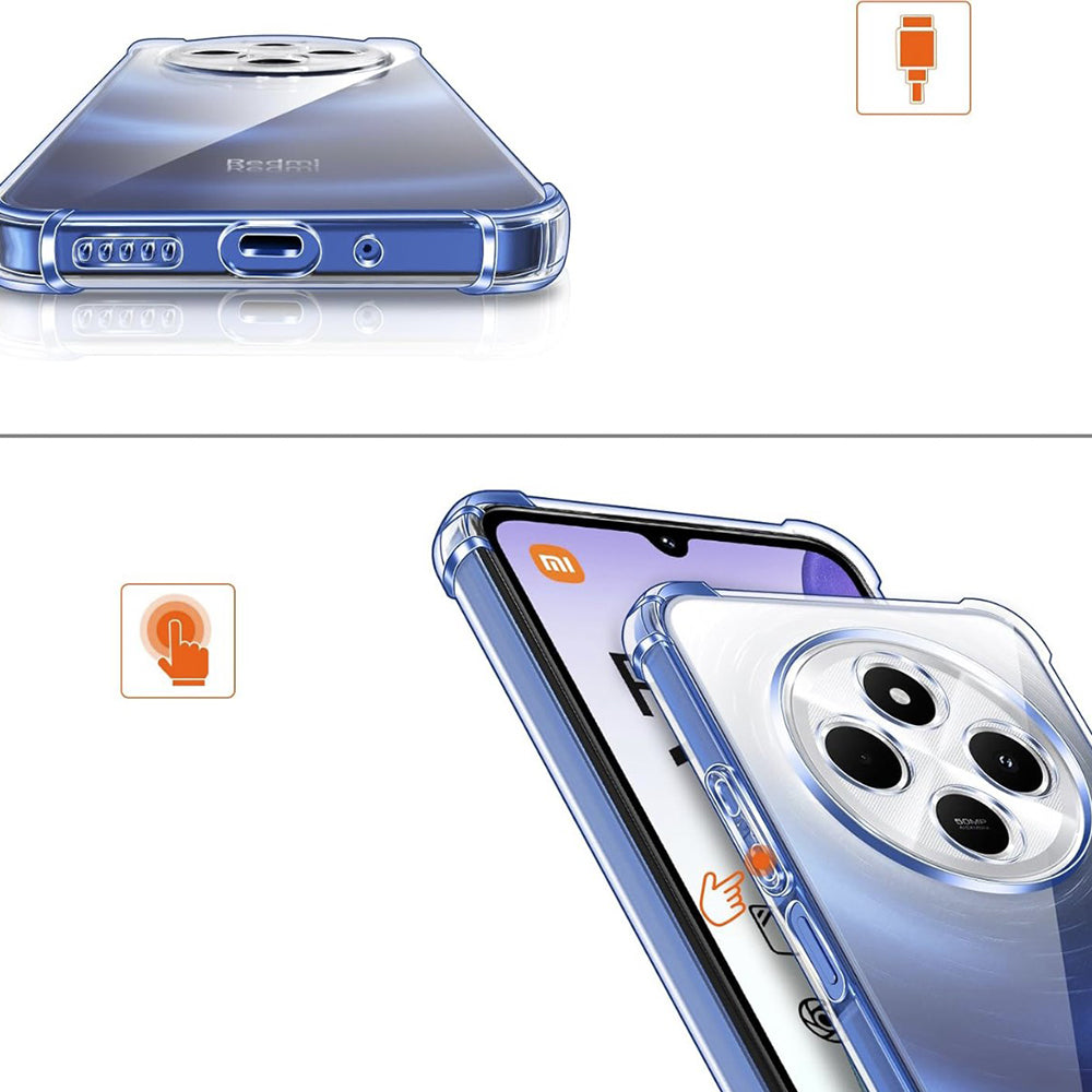 Funda para Xiaomi Poco C75 / Redmi 14C, Techsuit, Transparente a prueba de golpes, Transparente