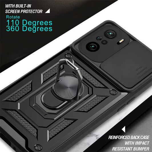Funda para Xiaomi Poco F3 / Mi 11i, Techsuit, CamShield, Negra