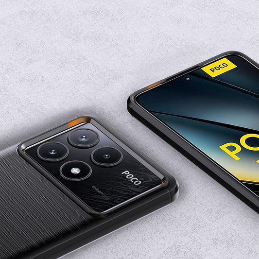 Funda para Xiaomi Poco F6 Pro, Techsuit, Carbono, Azul
