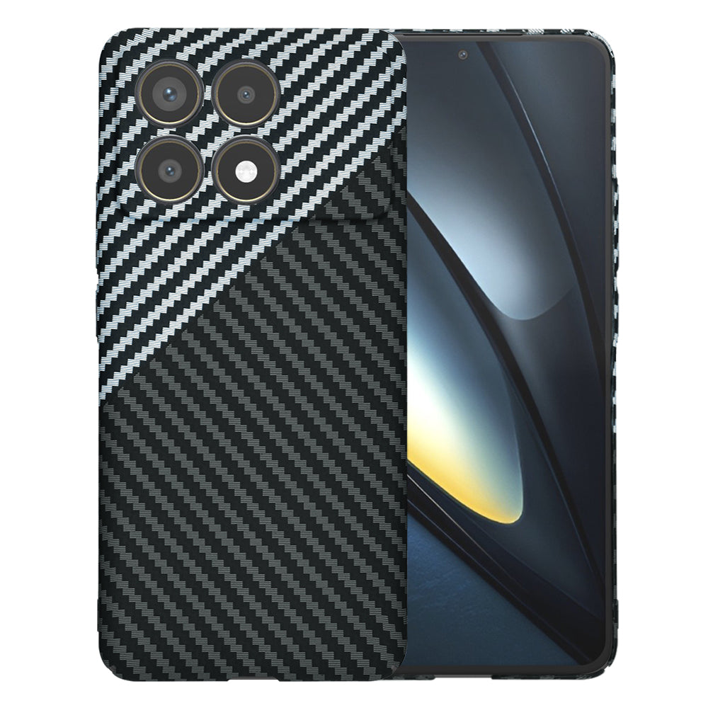 Funda para Xiaomi Poco F6 Pro, Techsuit, Carbonite FiberShell, Negra Gris