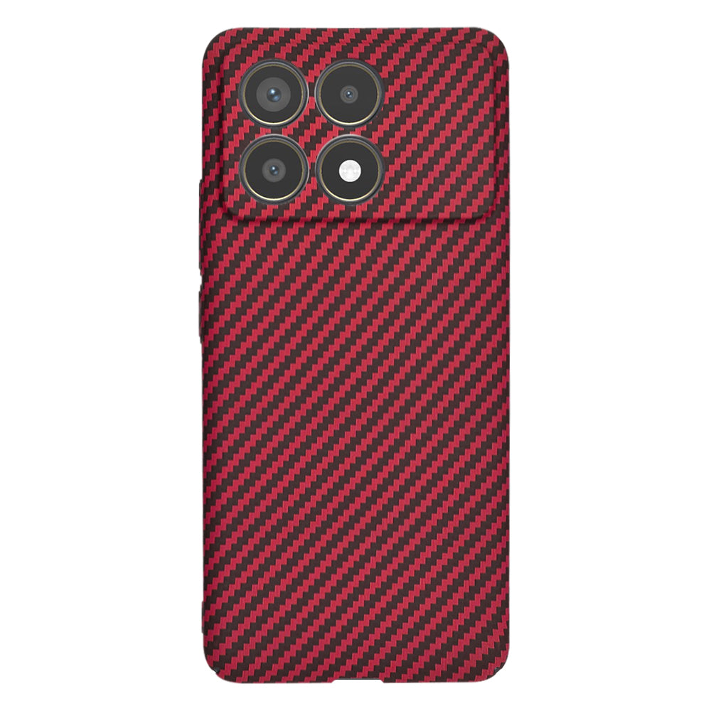 Funda para Xiaomi Poco F6 Pro, Techsuit, Carbonite FiberShell, Roja