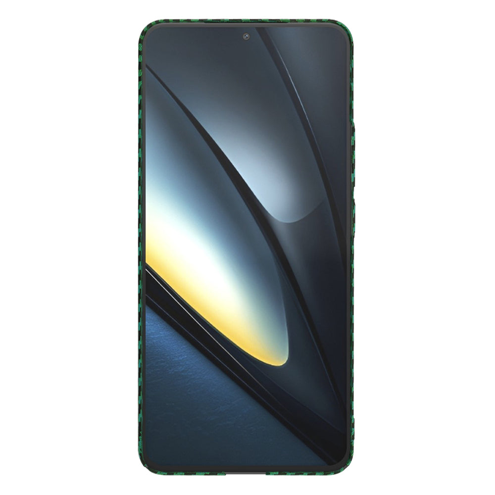 Funda para Xiaomi Poco F6 Pro, Techsuit, Carbonite FiberShell, Verde