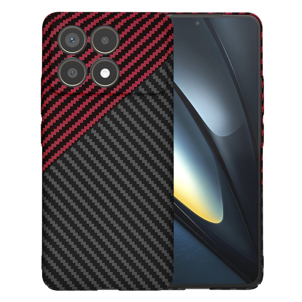 Funda para Xiaomi Poco F6 Pro, Techsuit, Carbonite FiberShell, Negra Roja