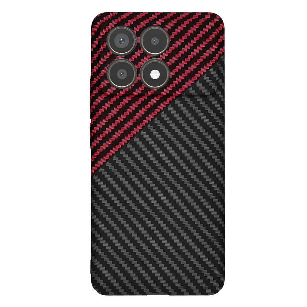 Funda para Xiaomi Poco F6 Pro, Techsuit, Carbonite FiberShell, Negra Roja
