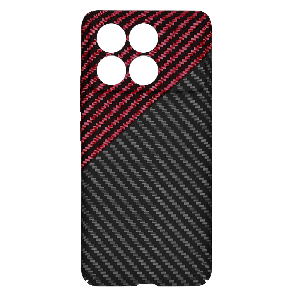 Funda para Xiaomi Poco F6 Pro, Techsuit, Carbonite FiberShell, Negra Roja