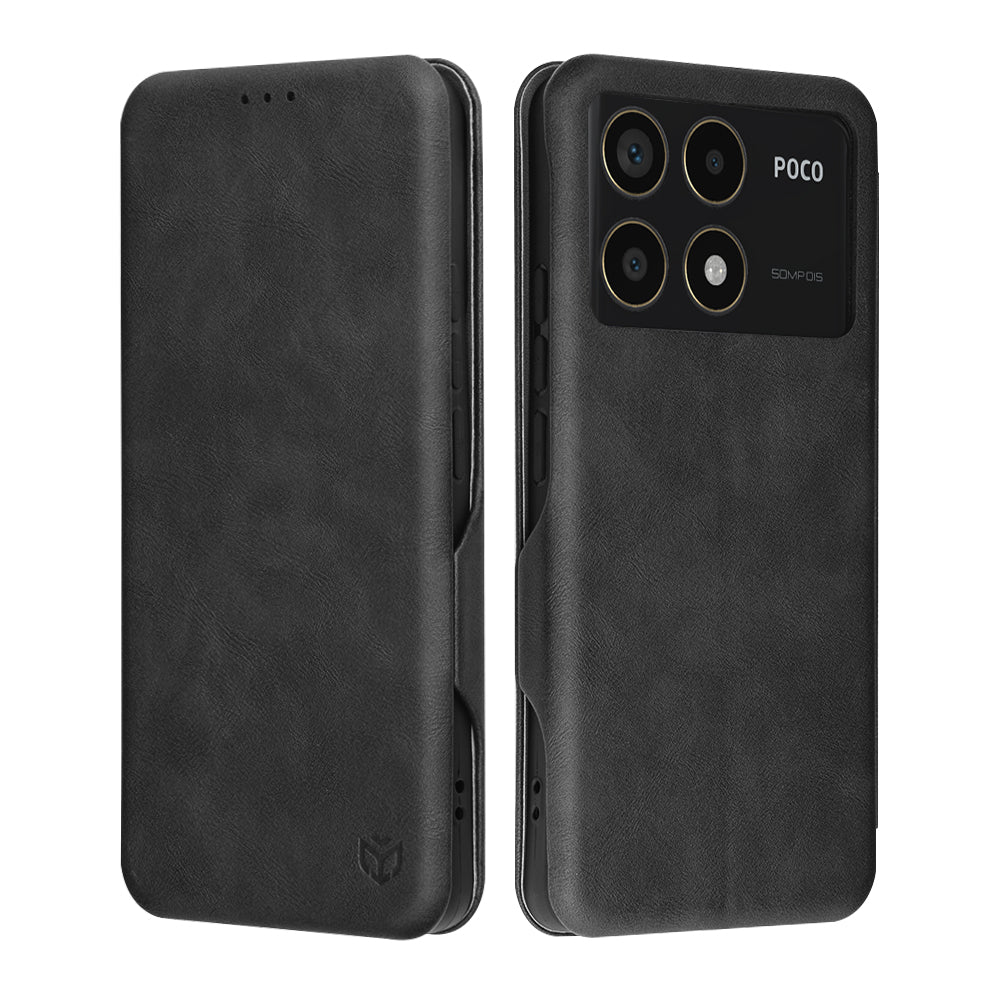 Funda para Xiaomi Poco F6 Pro, Techsuit, Safe Wallet Plus, Negra