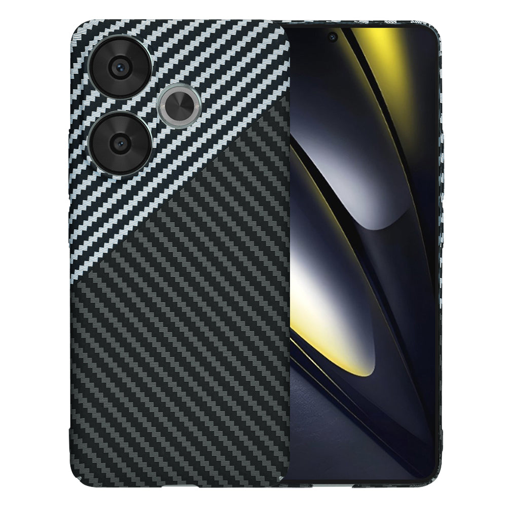 Funda para Xiaomi Poco F6, Techsuit, Carbonite FiberShell, Negra Gris